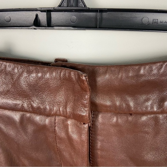 Lamarque Dacia Leather Pant in Chocolate Size 2 - Picture 6 of 15
